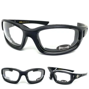 Men's MOTORCYCLE Riding Padded Safety Protective Clear Lens SUN GLASSES GOGGLES - Picture 1 of 9