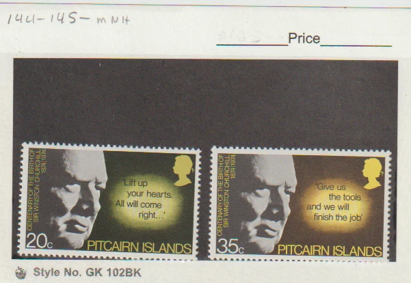 Pitcairn Island Scott # 144-145 Churchill VF MNH - Image 1 of 1