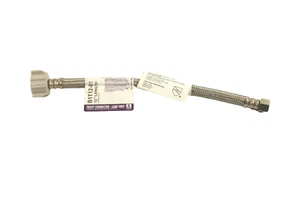 3/8" Compression x 7/8" Ballcock x 12" Stainless Steel Toilet Supply Line Hose - Picture 1 of 7