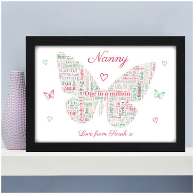 BEECREATIVE Personalised Gifts for Nanny Nan Mummy Mum Birthday Gifts ANY NAME Birthday