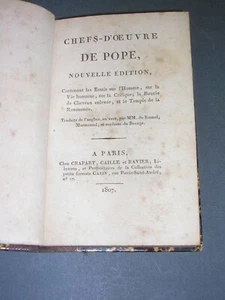 Philosophie Alexander Pope Meisterwerke von Pope 1807 Cazin Einband - Bild 1 von 5