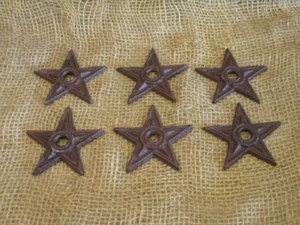 6 Cast Iron Stars Washer Texas Lone Star Ranch 3" Primitive Rustic Craft Decor  - Picture 1 of 6
