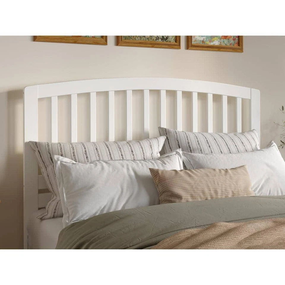 Cabeceros AFI 62.63" Queen tradicional marco de cama de madera maciza montado en blanco Foto 1 de 4