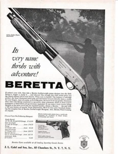 1962 Beretta 12G Golden Pigeon & Jaguar .22 Plinker Pistol Print-Ad / - Picture 1 of 1