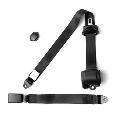Auto Car Racing Black 3 Point Front Safety Automatic Retractable Lap Seat Belts - Image 1 of 4