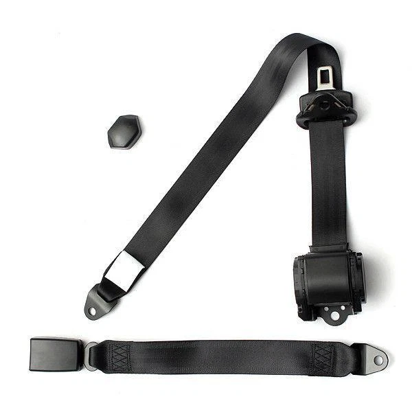 Auto Car Racing Black 3 Point Front Safety Automatic Retractable Lap Seat Belts - Image 1 of 4