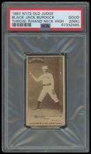 1887 N172 Old Judge Black Jack Burdock  PSA 2(MK) Boston Beaneaters