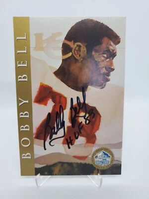 Bobby Bell AUTO 1998 HOF Ron Mix Signature Series Beckett autenticado Bas Hof Foto 1 de 3
