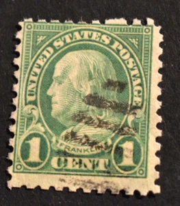 1923 US Scott #578 - 1 Cent Franklin - Used/LH/NG/F-VF - Picture 1 of 2