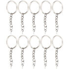 10pcs Key Ring Key Chain Ring Parts Screw Eye Pin Connector DIY(Silver 28mm BGA