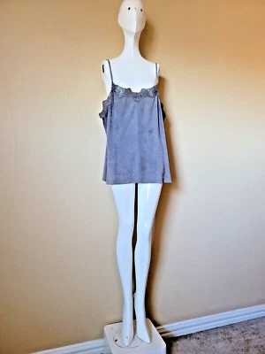 Nuevo con etiquetas Ralph Lauren genuino más suave cordero gamuza cuero chaleco top cami gratis talla XL 14 Foto 1 de 4