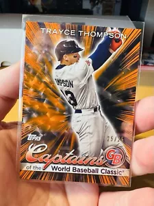 TRAYCE THOMPSON GB 2023 TOPPS WBC CAPTAINS ORANGE CRACKED ICE #CC-9 SN /25 - Picture 1 of 2