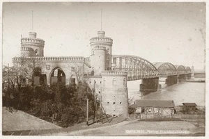 c1880 Albumen Print Mainz Eisenbahnbrücke Germany, Mainz Railway Bridge - Picture 1 of 2