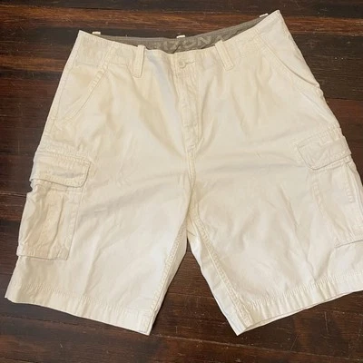 Pantalones Cortos Carga Arizona Jeans Co Para Hombres 36x11 Blanco Frente Plano Algodón Exterior Utilidad Foto 1 de 4