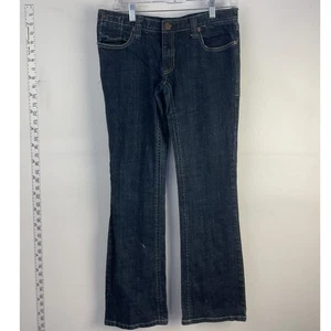 Pantalones de mezclilla ROXY azul oscuro lavado bootcut tiro bajo, para mujer talla 9 - Imagen 1 de 5