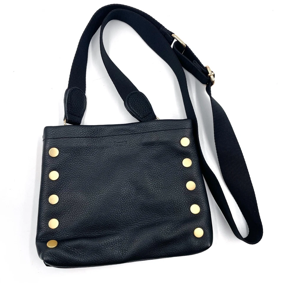 Hammitt Duke Black Leather Crossbody Bag *READ* Gold Studs Adjustable Strap - Image 1 of 4