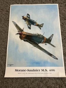 Morane-Saulnier M.S. Stampa 406 di JD Carrick 14x19,5 - Foto 1 di 6