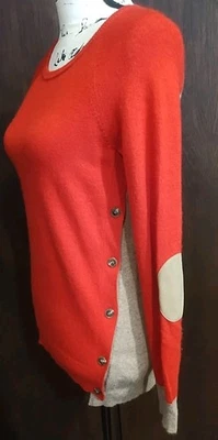 J.Crew XXS шерсти кролика большого размера свитер опрятный локоть нашивка красный хаки желтовато-коричневый туника - Изображение 1 из 4