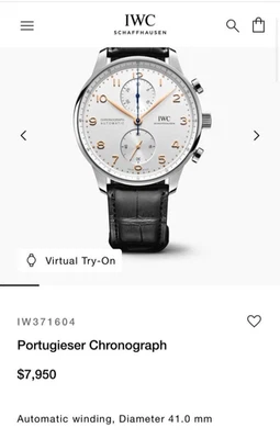 IWC Portugieser Silver Men's Watch - IW371604 - Image 1 of 2