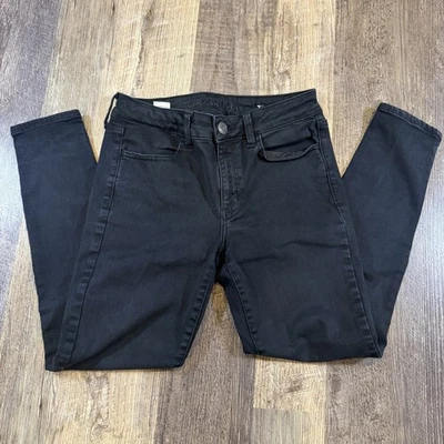 American Eagle Women’s Super Stretch Hi Rise Jegging Jeans (Black) Sz 8 - Image 1 of 4