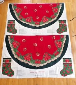 Cranston Fabric Holiday Lace Tree Skirt Full 58” Round & 2 Stockings - Picture 1 of 15