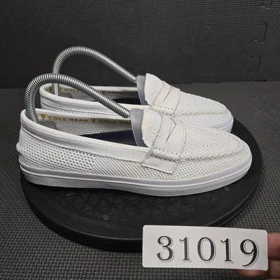 Zapatos Cole Haan para mujer talla 7,5 blanco pellizco marino penique mocasín tejido W11557 Foto 1 de 4
