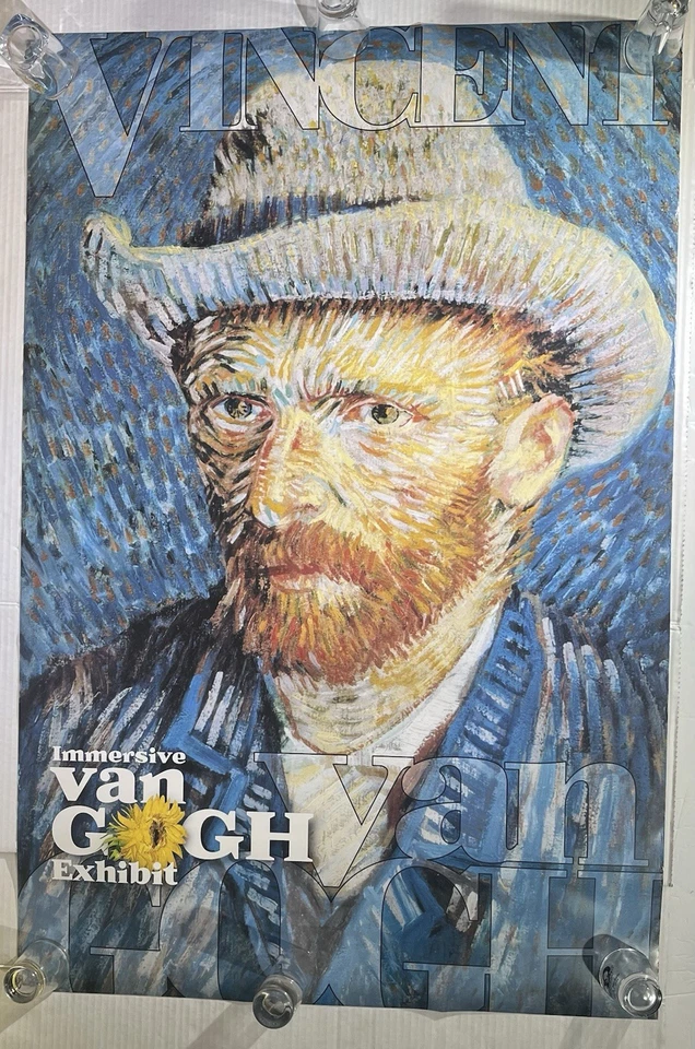 Immersive VAN GOGH Exhibit Poster Art Gallery Print 36" x 24" Self Portrait - Image 1 of 4