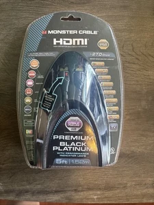 Cable Monster HDMI UHD 4K Negro Platino 5 ft Cable 27,0 Gbps con Indicadores - Imagen 1 de 2