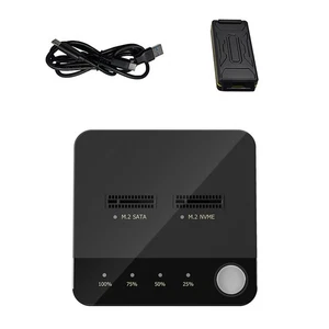 New Dual Bay M.2 SATA/NVME Duplicator Offline Disk Clone Copy Duplicator - Photo 1/14