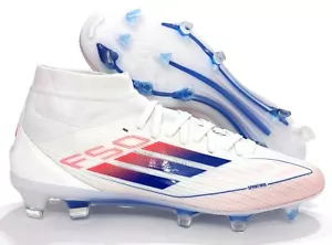 Adidas F50 League Mid FG Soccer Cleats White Blue ID9187 Womens 6.5 - Picture 1 of 5