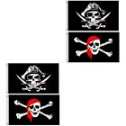 2 Pcs Skull Flag Halloween Pirate Double Sided Boat Decorative Ghost Clown