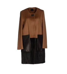 NWOT Hotel Particulier Paris cashmere wool haircalf leather trim coat jacket M 8 - Picture 1 of 10