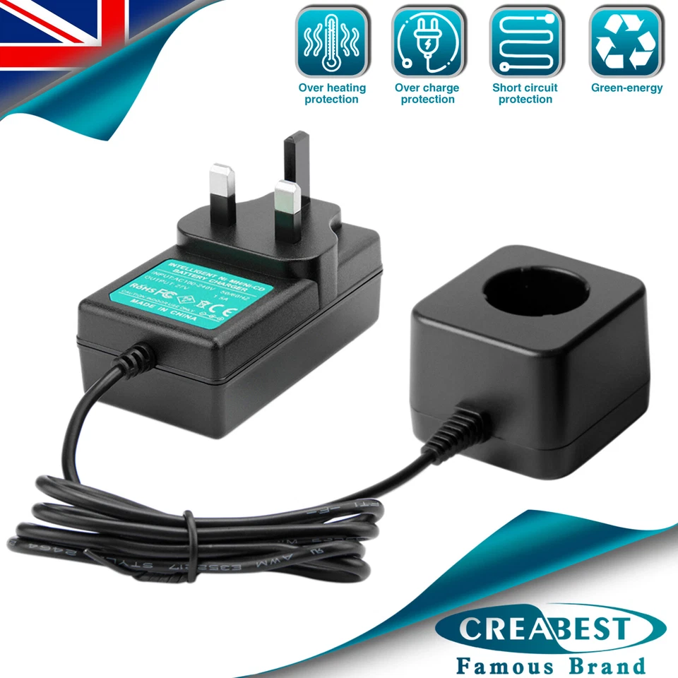 CREABEST 3.6V Ni-MH/CD Charger For Black&Decker VP100 VP130 VP600 Versapak VP-100 Battery