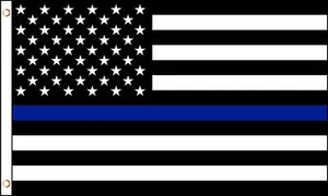 Dünne blaue Linie Flagge 2 x 3 Fuß Polizei Department Courage Cops USA Blue Lives Matter - Bild 1 von 2