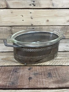 Pyrex Royal Rochester 1296 set portapiatti vetro e metallo cucina ovale vintage - Foto 1 di 11