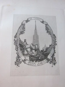 41256 Luigi Kasimir Ex Libris Wien Stephansdom Otto Eyer Plattengröße 20x16cm - Bild 1 von 1