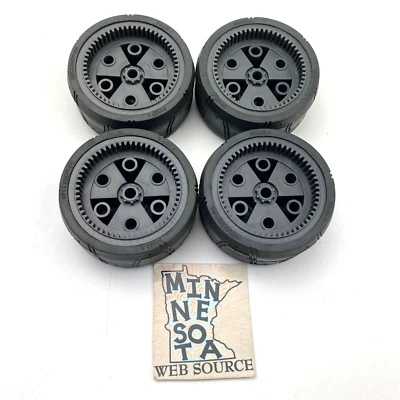 Modern Meccano Erector Set Parts Dark Gray w/Rubber Tires -  Replacement Parts - Image 1 of 4