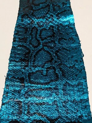 Authentic Cobra Snake Skin Hide Leather Snakeskin Python Print Metallic Green - Image 1 of 4