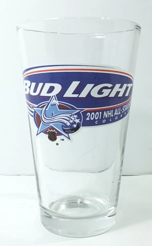 Colorado Avalanche Bud Light Pint Glass Beer 2001 NHL All Star Game Hockey Cover