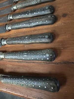 couteaux Ancien Duchampson Caromelwick Sheffield Corne Nacre - Photo 1/4