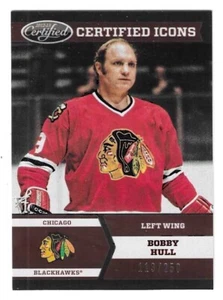 2012-13 CERTIFIED BOBBY HULL CERTIFIED ICONS #I-9 CHICAGO BLACKHAWKS 113/250 - Picture 1 of 2