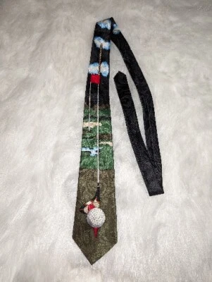 Corbata GOLD CITY Para Hombres Novedad Golf Verde Azul Rojo Negro L 55 in x W 4 in   Foto 1 de 4