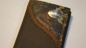ZEP-PRO Ole Miss Rebels Fence Row Camo Trifold Leather Wallet Tin Gift Box - Picture 1 of 12