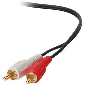 1 PIEZA - CABLE DE 10 FT 2 X CONECTORES RCA MACHO A 2 x RCA MACHO DORADO #RCA10/11-1410 - Imagen 1 de 2