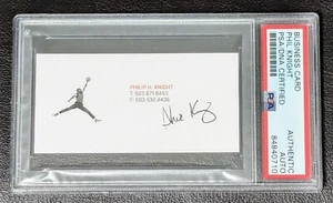 PSA Phil Knight Autograph Nike Business Card Signed Michael Jordan Jumpman Logo! - Picture 1 of 3
