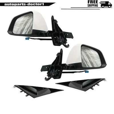 Se adapta a Tesla Modelo Y 20-23 2x Conjunto de espejo retrovisor lateral delantero derecho + izquierdo blanco EE. UU. Foto 1 de 4