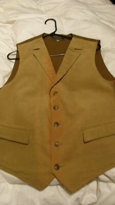 Chaleco Vintage LUCIANO BARBERA Estilo Occidental Tostado Pana 2 Bolsillos Talla 50 MANCHAS Foto 1 de 4