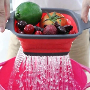 Easy Storage Folding Strainer Collapsible Colander 7.2"x9.5"x3" Case of 60 Items - Picture 1 of 16
