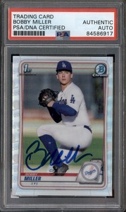 2020 Bowman Chrome Rookie Autograph Bobby Miller RC Auto PSA Authentic