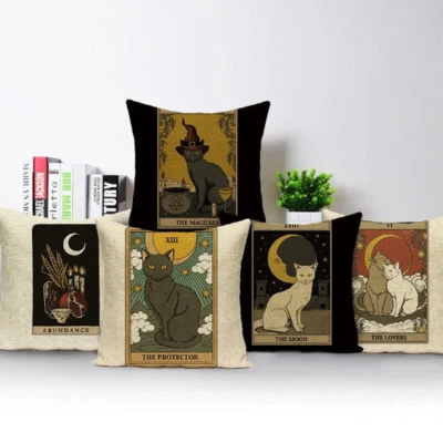 Tarot Sun Moon Stars Cushion Covers - Tarot Card Zodiac - Boho  Cushion Covers - Image 1 of 4